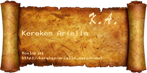 Kerekes Ariella névjegykártya